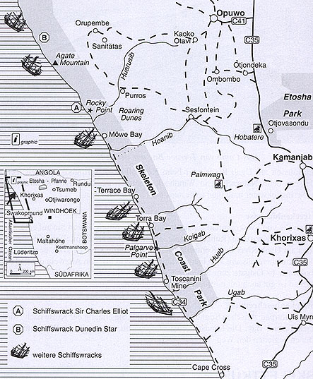 die Karte der Skelett - Küste